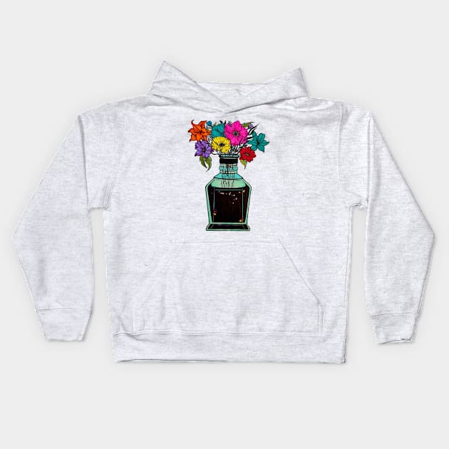 Vase of Flowers Kids Hoodie by Art by Rory 